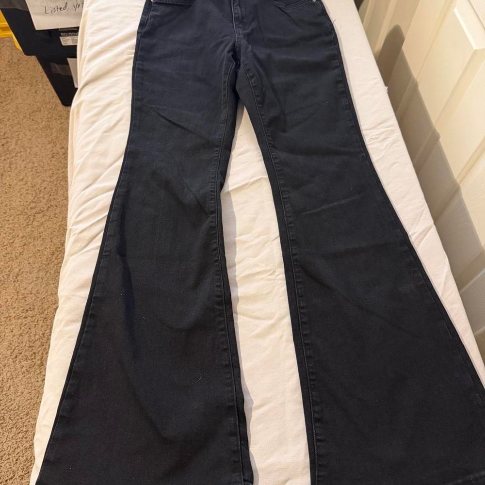 SHEIN Black Flare Jeans High Waisted Denim Pants sz 27 Inseam 31